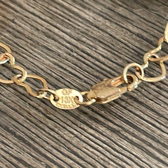 Vintage GHELLER Gold Filled 18 kt Gold Heart Link Bracelet 7 3/4” - Picture 7 of 14